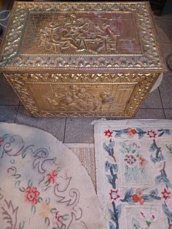 Brass Covered Firewood Box Holder 1