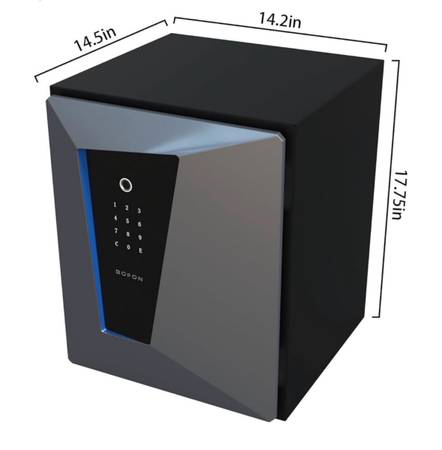 Fingerprint Fireproof Smart Safe Box, Security Box with Key 1
