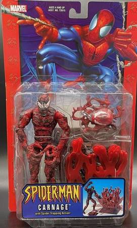 2004 Marvel SPIDERMAN CARNAGE W/Spider Trapping Action ToyBiz Figure N 1