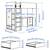 Ikea SMÅSTAD Loft bed frame w desk and storage - white 2 thumbnail