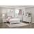 Pearl white finish bedroom with button tufted headboard and nailhead 1 thumbnail