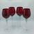 Set of 4 Beautiful Tall Ruby Crystal Wine Glasses 4 thumbnail