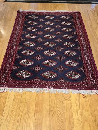Hand made afghan area rug like new floor  carpet  4 x 6.6 1