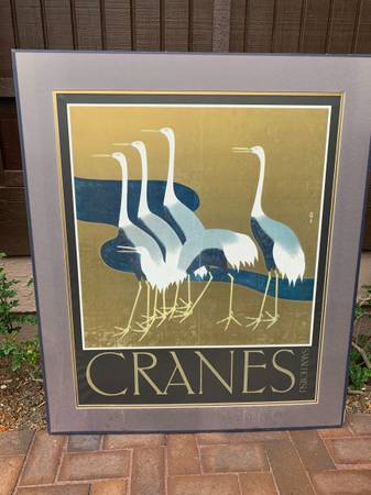 Sakai Hoitsu Cranes Japanese Wall Art Print 1