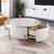 Homy Casa · Round Coffee Table Modern White & Gold Storage 3 thumbnail