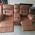 Brown Distressed Leatherette Double Reclining Loveseat with Console 2 thumbnail