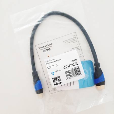 High-Speed HDMI Cable with Ethernet by KabelDirekt, 1ft, Type A Male 1