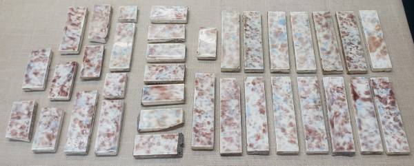 Lot of 35 Cambridge Glazed Fireplace Tiles 6" x 1 1/2" & More GS010940 1