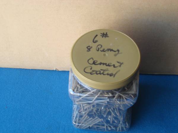 SIX POUND JAR OF 8 PENNY COMMON NAILS 1