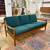 Vintage Mid Century Danish Teak Forest Green Sofa 9 thumbnail
