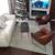 Coffee Table, 14mm Solid Black Italian Carrara Marble, Walnut Legs 6 thumbnail