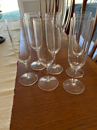 Champagne glasses clear set of 6 1