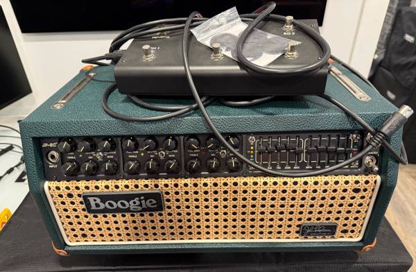 JP2C Custom Green Bronco Wicker Mesa Boogie with Custom Vertical 2x12 1