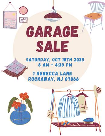 **GARAGE SALE - Saturday Oct 18th** 1