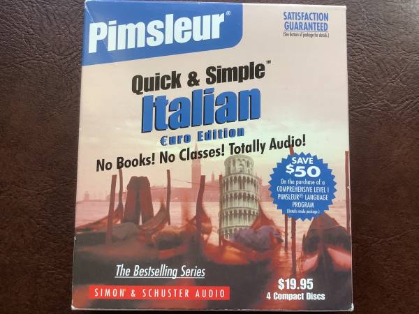 Pimsleur Italian Language Quick & Simple Euro Edition 4 CD's 8
