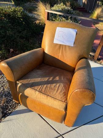Free Restoration Hardware Leather Armchair/Recliner 1
