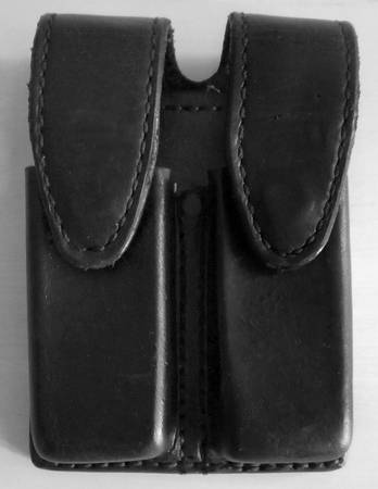 Tex Shoemaker & Sons 220 Black Leather Double Magazine Belt Holder 1