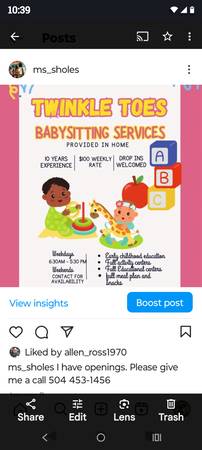 Small In-Home Daycare (New Orleans East)63904507919491120