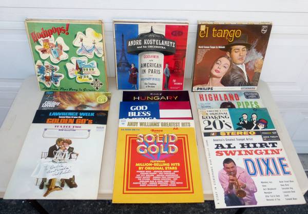 Lot Lot of 30 -Vinyl Records Dixie, Bag Pipes, Top Hits, Polka, German 1