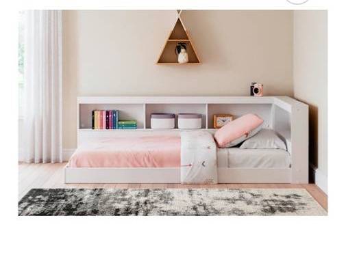 Twin sized Bookcase Storage Bed Frame, Unassembled and pieces painted 1