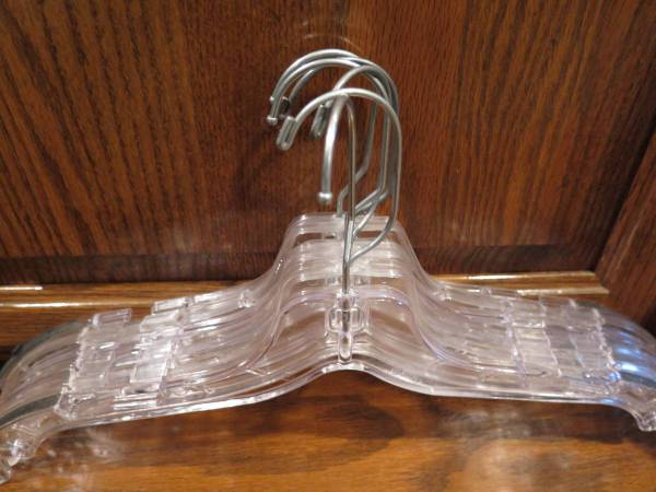 Coat Clothes Hangers Plastic Clear Black Closet Lot of 20 1