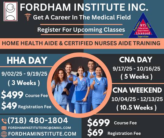 Starting Soon! Certified Nurse Aide/Home Health Aide Class 1