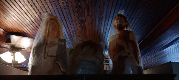 new blow mold nativity set ( 3 pcs ) baby jesus mary joseph blowmold 1