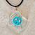 PEACE Sign & Genuine Clear Chesapeake Bay Sea Glass Necklace - 18” 1 thumbnail