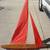 VINTAGE HANDMADE 35" x 46" POND YACHT WITH SAILS FOLK ART 10 thumbnail
