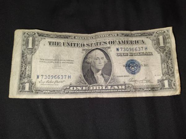 1935 Series E Silver Certificate 1 One Dollar Bill Rare Misprint 1