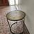 Crate and Barrel knurl small round accent/ coffee table made in India 3 thumbnail