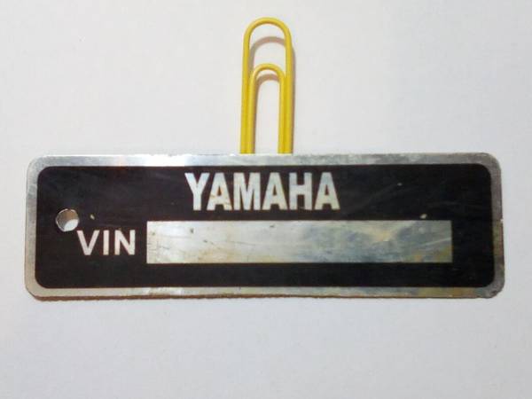 Trade  Blank Yamaha  for Honda  ID plate / Vin decal. 1