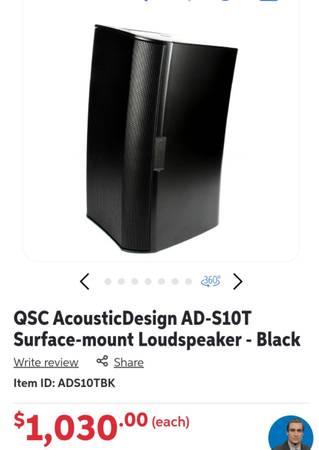 QSC 10" 2-Way Surface Mount Speaker, 70/100V 1