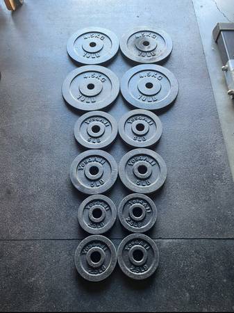 70 lbs Standard 1” Weight Plate …. Home Gym Fitness…. 1