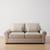 PERFECT Pottery Barn Loveseat w/Down Cushions + Linen Fabric 1 thumbnail