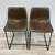 Set of Counter Height Brown Faux Leather Stools 2 thumbnail