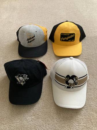 Collection of 4 Pittsburgh Penguins Hats-New and Vintage 1
