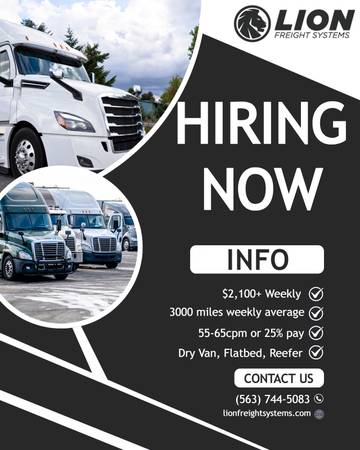 Up to $2,100+ Weekly | 3000 Miles Avg | OTR Company Drivers Needed NOW 1