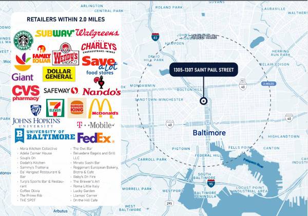 $835 Office space for Rent in Mount Vernon-1307 Saint Paul Baltimore City (baltimore)63694836021763124