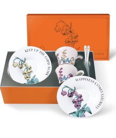 Tea Cup Set With 2 Tea Cups 2 Saucers And 2 Spoon 7 OZ Espresso Coffee Mug Chris 1