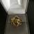14 Kt. yellow gold free formed designed ring - 7 brilliant cut diamond 7 thumbnail