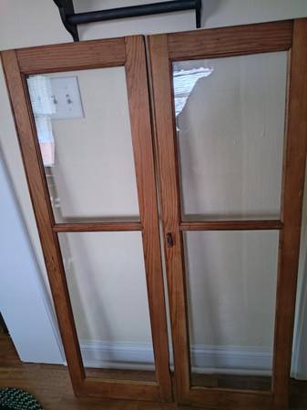 Antique Wood Door's with Glass 51.5" x 16.5" Ea. Beautiful Condition 1