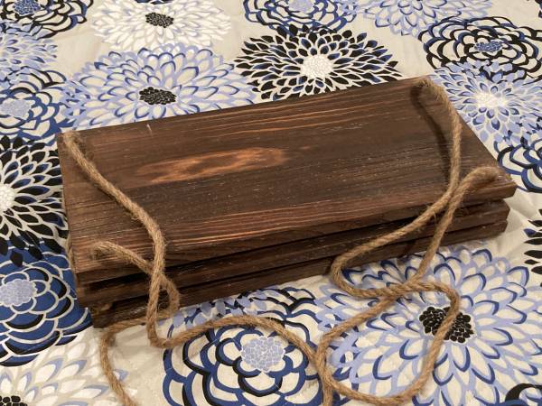 Hanging Wood Shelves - Floating 3 Tier - Rope Suspended 1