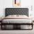 New in Box Queen Metal Bed Frame with Black Vegan Leather Headboard 2 thumbnail