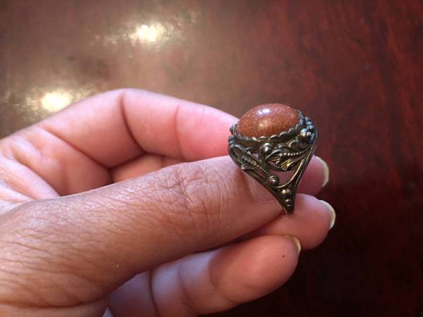 Sterling Silver Ring  (Size 7) with Beautiful Sandstone Stone 1