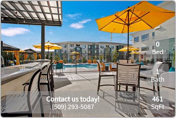 $1,440 / 461ft2 - Beautiful studio on 1st floor with washer/dryer! 1 MONTH FREE! (Wenatchee)63894342411011121