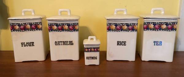 Vintage Decorative Kitchen Canister Set - Made in Czechoslovakia 1