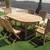 Solid Teak Patio Set-6 Chairs + 95'' Table w/ Butteryfly Leaf 11 thumbnail