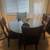 WOODEN KITCHEN TABLE BLACK PADDED CHAIRS 1 thumbnail