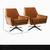 West Elm Lucas MCM Leather Swivel Chairs Pair Free Delivery 11 thumbnail